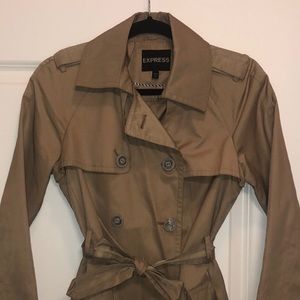 Express Double Breasted Camel Trench Coat